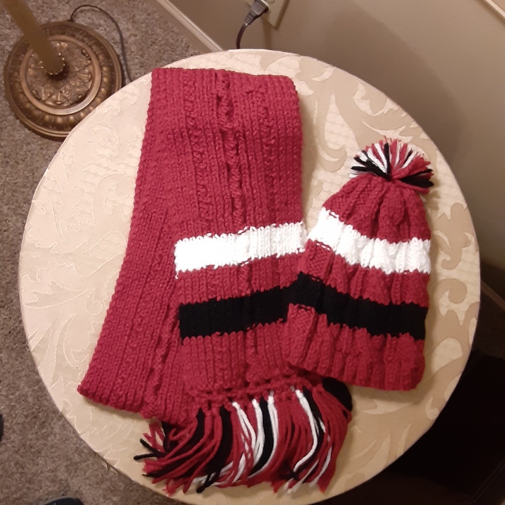 Knitted Scarf & Matching Hat Set